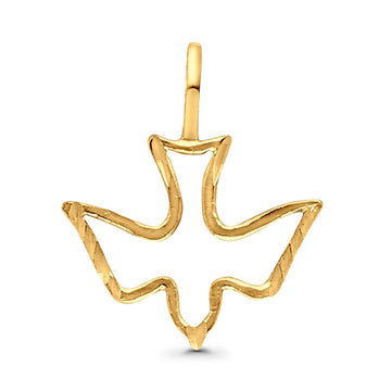 14K Real Religious Holy Spirit Dove Charm Pendant Yellow Gold 0.5g 14X17mm